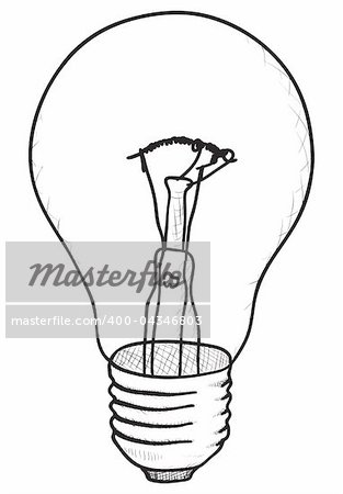 A simple monochrome vector sketch - a light bulb eps8