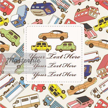 cartoon car card