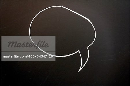 chalkboard with speech bubble  and copyspace for text message