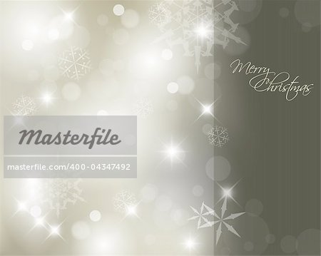 Vector Christmas background with white snowflakes and darker place for your text