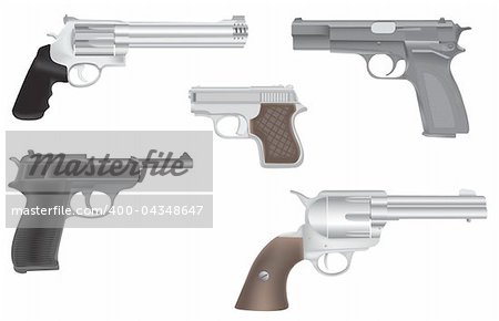 Gun and revolver illustration