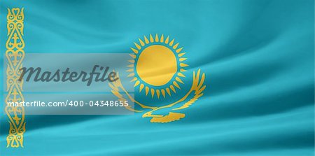 High resolution flag of Kazakhstan