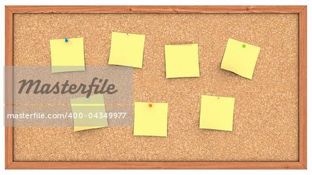 A Corckboard with several Post It's