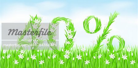 Eco-Style Grass Letters. Forty percent. Vector version letters is in my gallery.