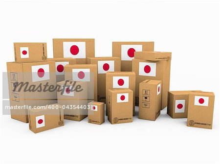 cardboard boxes isolated on white background