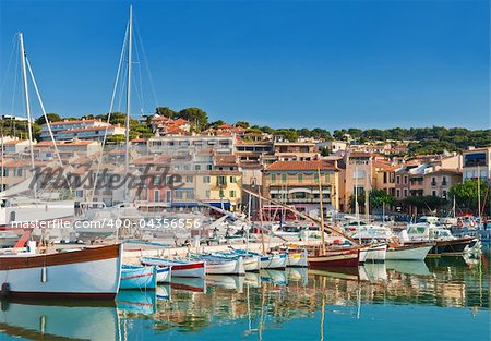The beautiful town of Cassis in the French Riviera photographed during a clear morning