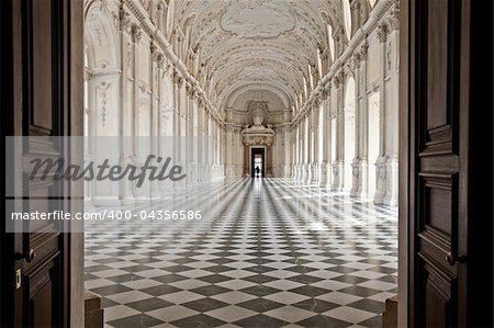 View of Galleria di Diana in Venaria Royal Palace, close to Torino, Piemonte region