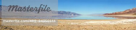 panorama of a sporadic, seasonal lake in Death Valley