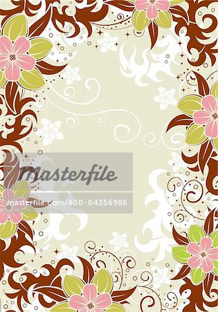 Flower decorative frame, element for design, vector illustration