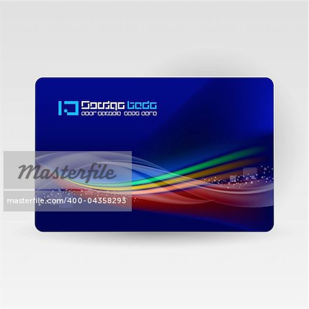 Credit card. Abstract vector wave on navy background