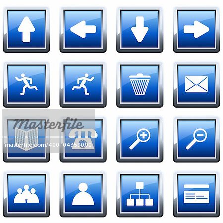 Collection of different icons for using in web design