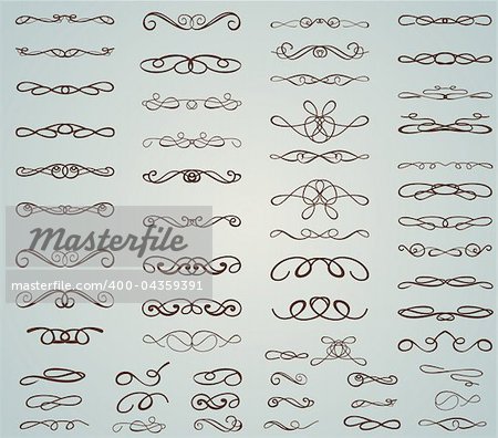 Calligraphic vintage design elements