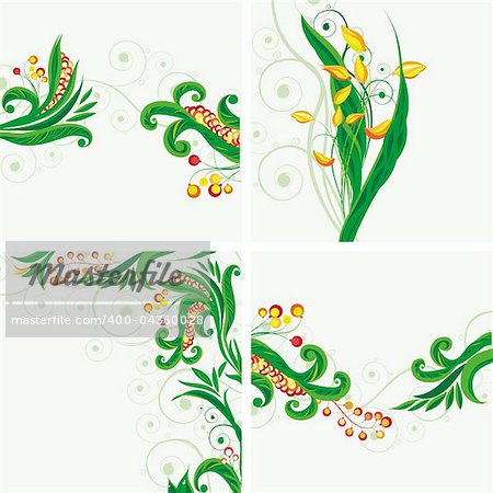 Set of floral backgrounds