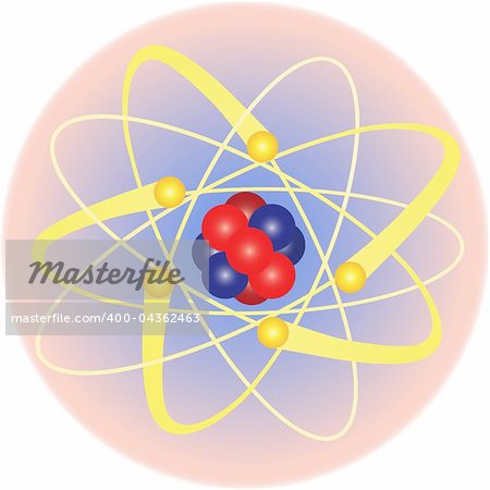 Vector illustration of Atom and electron