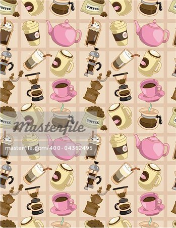seamless cartoon coffee  pattern