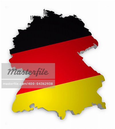 3D outline of Germany with flag