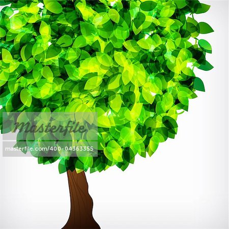 Vector fresh spring foliage background. Abstract background of flying leaves.