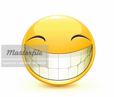 Vector illustration of cool glossy Single Emoticon