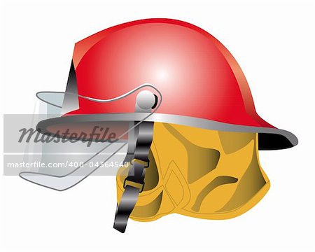 red fire helmet on white background