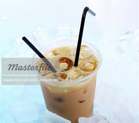 Cold coffee drink with ice