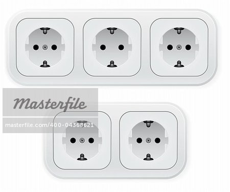 Realistic illustration of different forms outlets. Vector illustration on white background