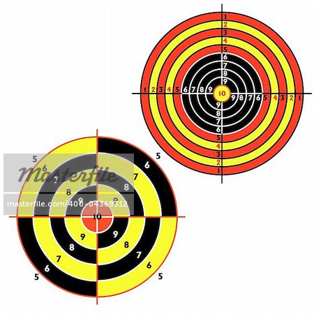 Set targets for practical pistol shooting, exercise. Vector illustration