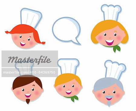 Vector Icon set - Food Service, Chef family.