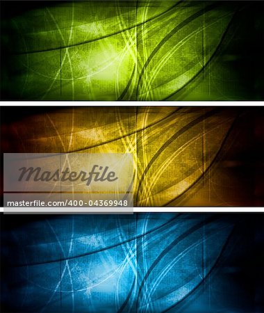 Set of grunge style banners. Eps 10 vector illustration