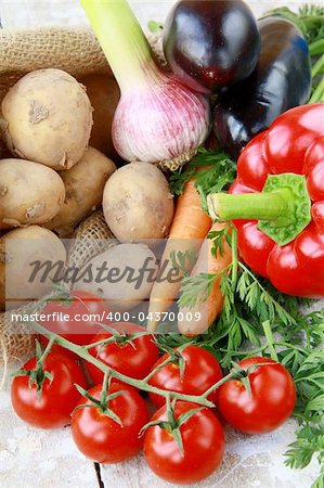 Different fresh vegetables  on the table