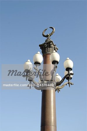 retro design street lamp in the city square