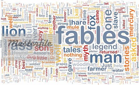 Background concept wordcloud illustration of fables