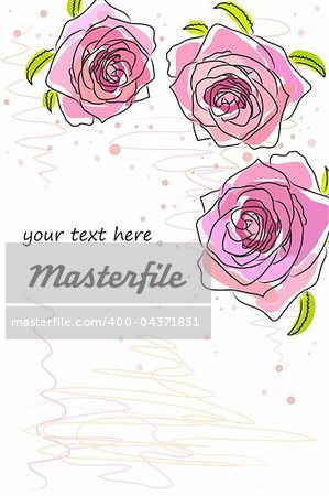 beautiful Floral vector background (flowers on white)