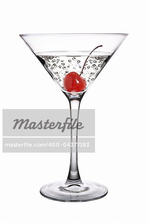Cherry Martini Cocktail on a white Background