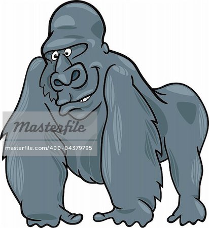 cartoon illustration of funny silver gorilla