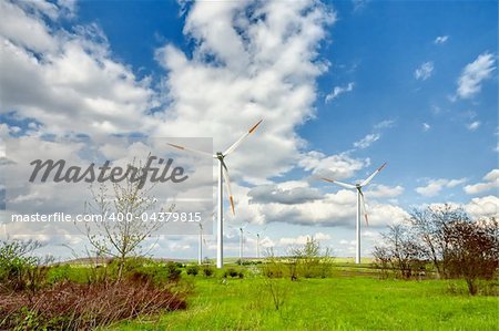 Country panorama with turbines