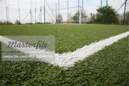 white line on football court