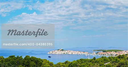 Panorama view of the Dalmatian coast from the city of Rovinj Croatia