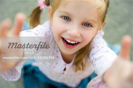 Portrait of a beautiful liitle girl close-up