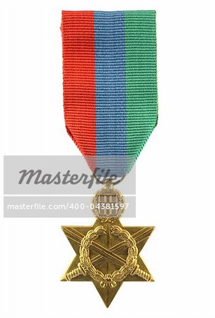 World War II Greek medal isolated in white