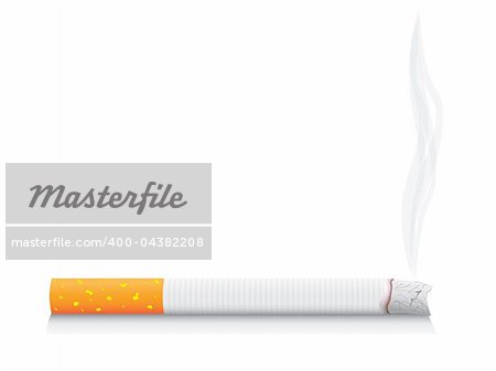 isolated cigarette - detailed realistic illustration