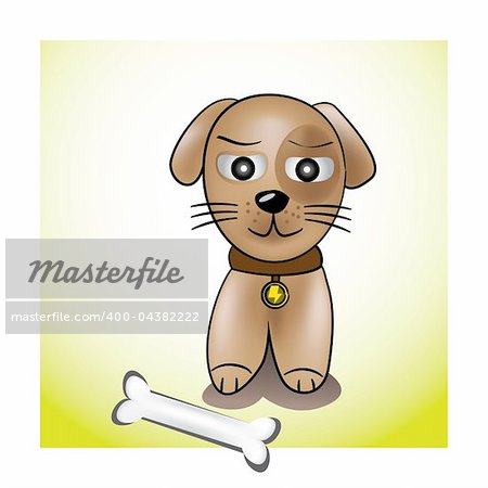 cute puppy concentrating illustration
