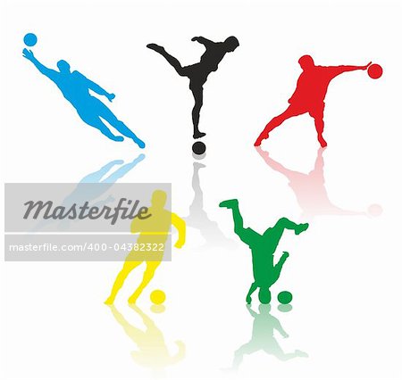 various soccer vector silhouettes available in eps format