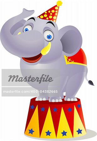 Vector illustration of elephant circus