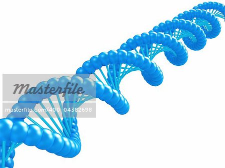 DNA model. Image generated in 3D application. High resolution image.