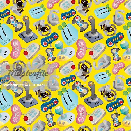 cartoon game joystick seamless pattern