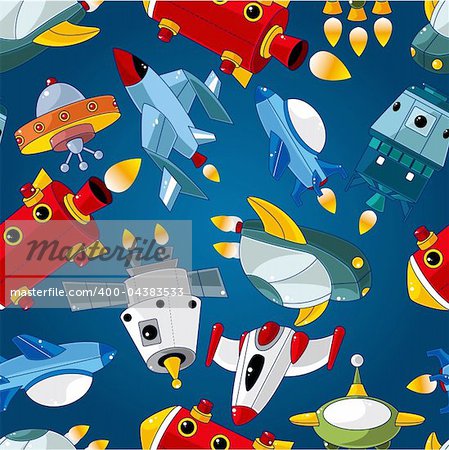 seamless spaceship pattern