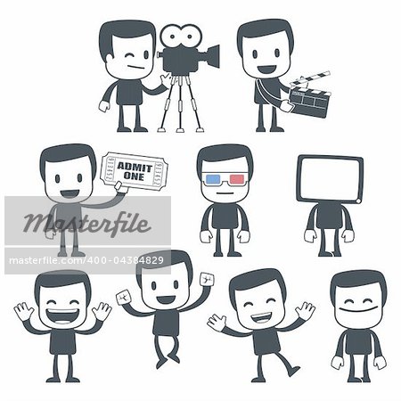 Vector illustration of a simple cute characters for use in presentations, manuals, design, etc.