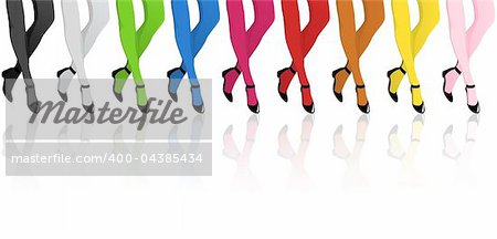 Vector - Girls Legs with Colorful Stockings