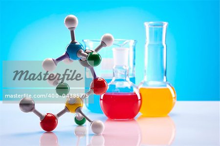 Simple Chemistry Equipment, flasks with fluids and more!