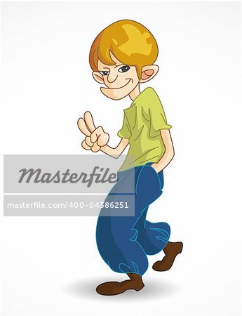 cartoon young man icon